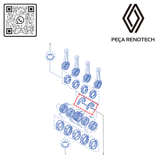 RN 462824-B 7701462824 BRONZINA AXIAL 0,25 MOT F3R 2.0 8VF4R 2.0 16V - 4
